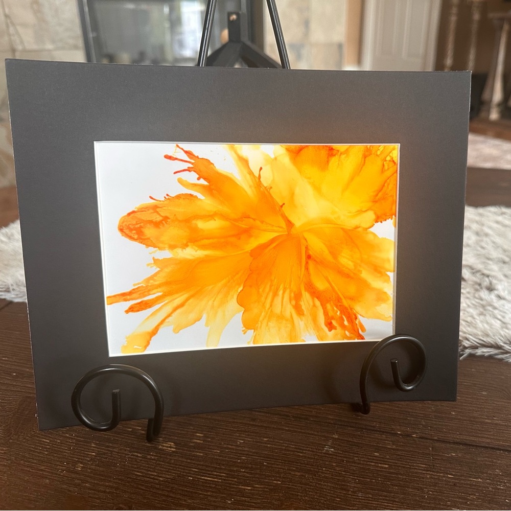 Handmade original Vibrant yellow Orange Abstract Art Painting